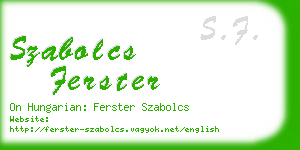 szabolcs ferster business card